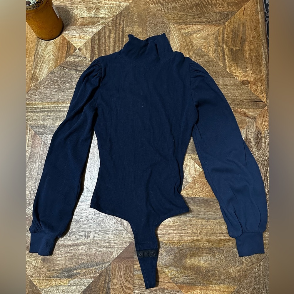 Madewell Deep Blue Long Sleeve Bodysuit